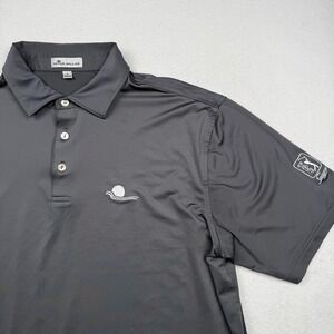 Peter Millar Polo Shirt Mens Large Gray Sawgrass Golf Logo Performance Stretch